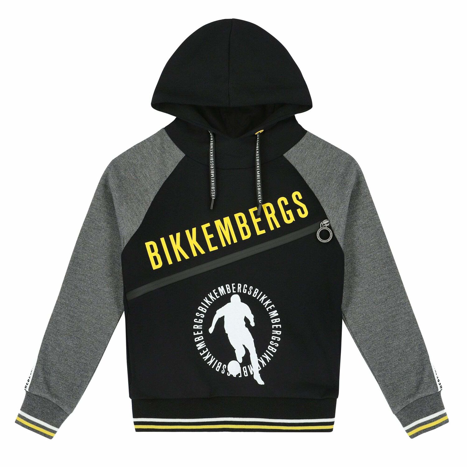 Boys Black & Grey Hooded Top, 1, hi-res image number null