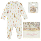 Baby Girls Ivory & Pink Carousel Babygrow Gift Set, 1, hi-res