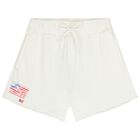 Girls White Logo Shorts, 1, hi-res