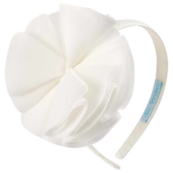 طوق رأس مزين بالزهور باللون العاجية للبنات