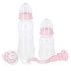 Baby Girls Pink Bottle & Dummy Gift Set, 1, hi-res