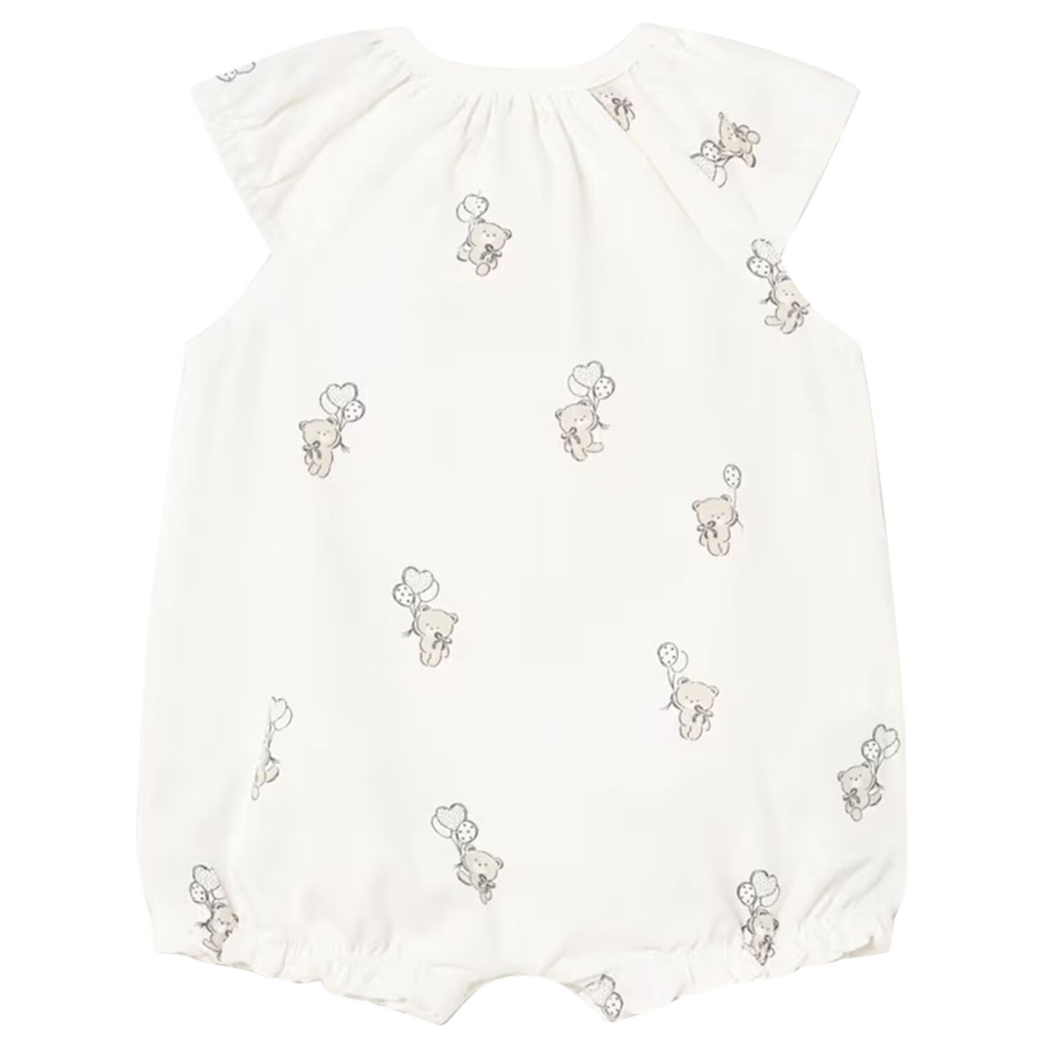 Ivory Teddy Bear Baby Romper, 2, hi-res