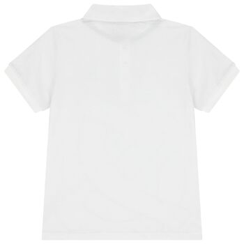 Boys White Logo Polo Shirt