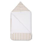 Baby Boys White & Beige Striped Logo Nest, 1, hi-res