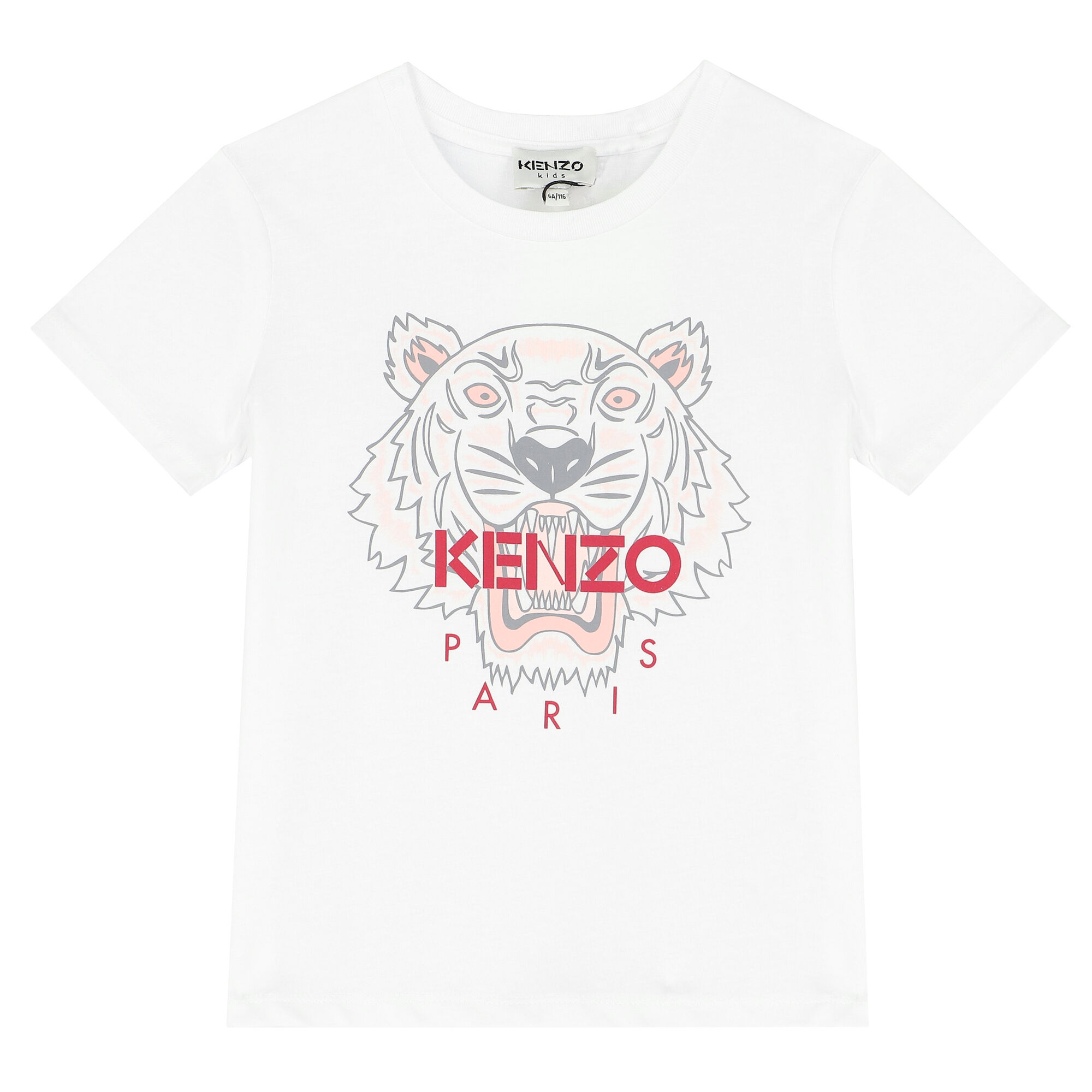 KENZO KIDS Girls White Tiger T Shirt Junior Couture UAE