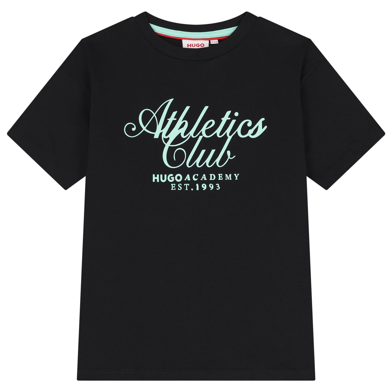 قميص أسود بشعار للأولاد, 1, hi-res