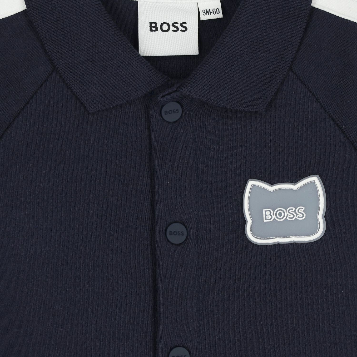 Baby Boys Navy Blue Logo Babygrow, 3, hi-res