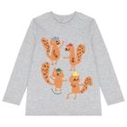 Boys Grey Squirrel Long Sleeve Top, 1, hi-res