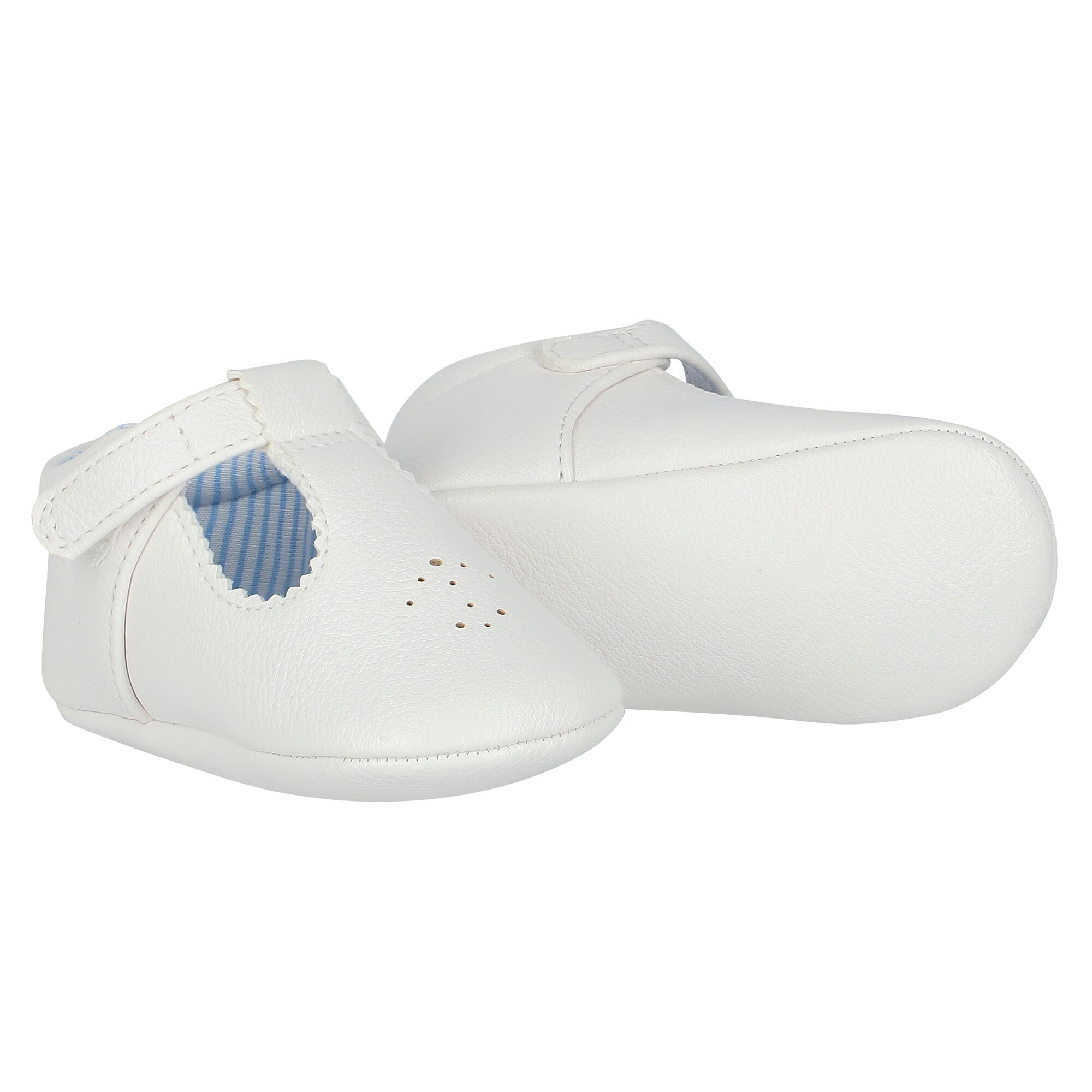 White leather store baby shoes