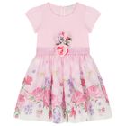 Girls Pink Floral Dress, 1, hi-res