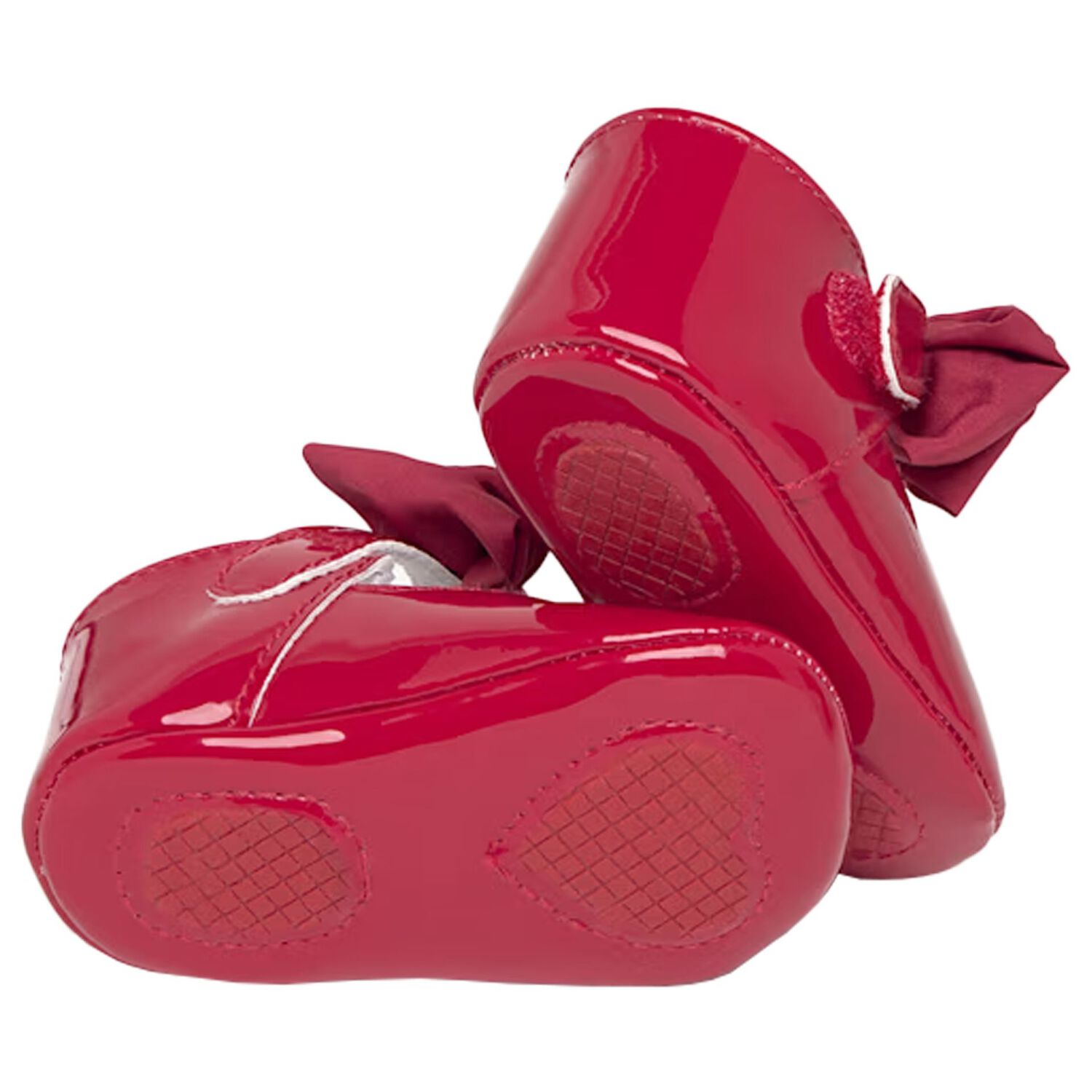 Baby Girls Red Bow Pre Walker Shoes, 2, hi-res