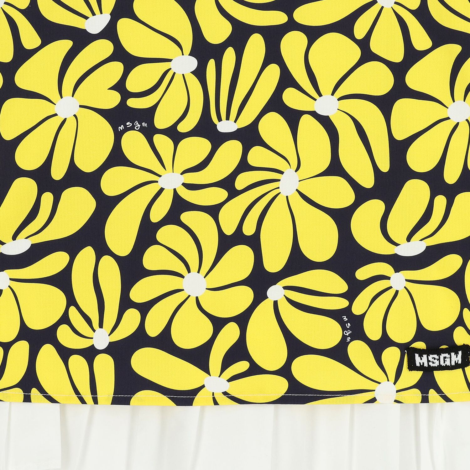 Girls Yellow & Black Floral Canvas Dress, 2, hi-res