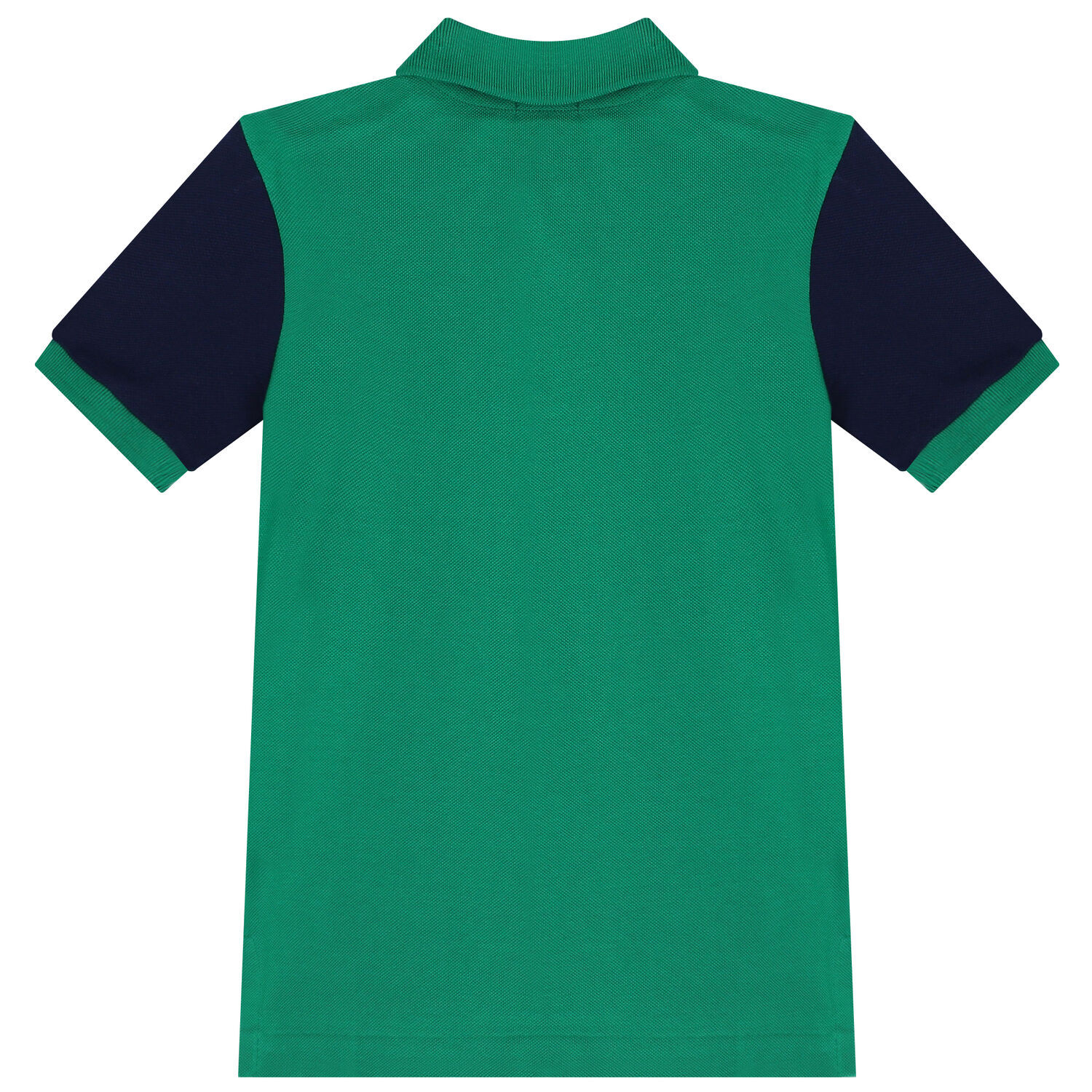 Boys Green & Navy Blue Logo Polo Shirt, 1, hi-res