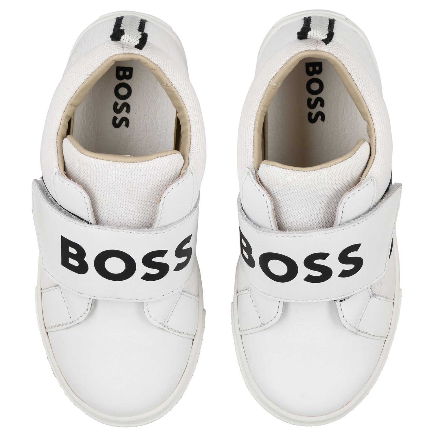 Boys White Logo Trainers, 2, hi-res image number null