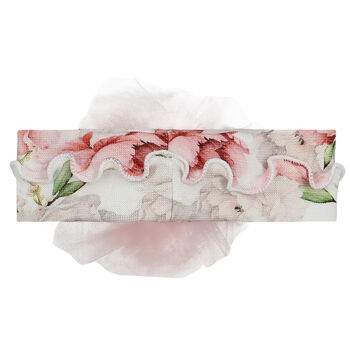 Baby Girls Ivory & Pink Floral Tulle Headband