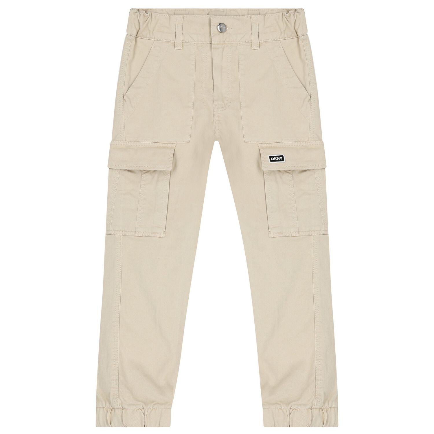 Boys Beige Logo Cargo Trousers, 2, hi-res image number null