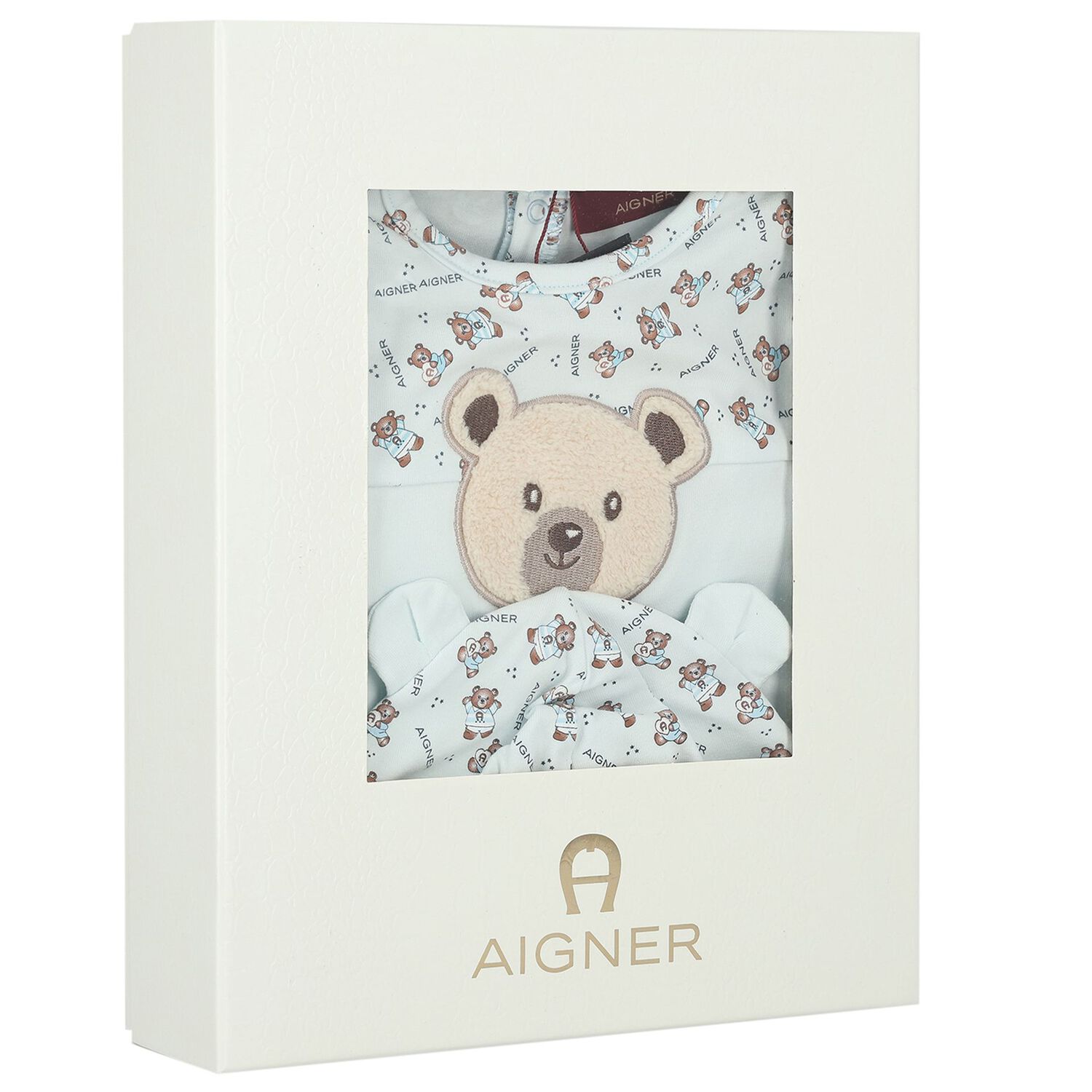 طقم  أفرول أولاد بشعار تيدي باللون الأزرق, 1, hi-res