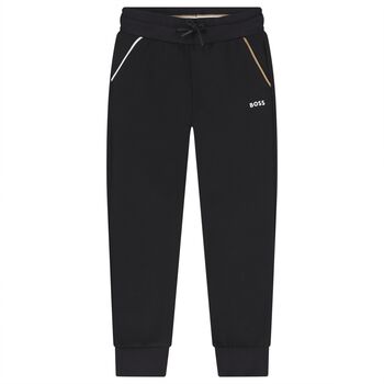 Boys Black Logo Joggers