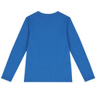 Boys Blue Logo Long Sleeve Top, 2, hi-res