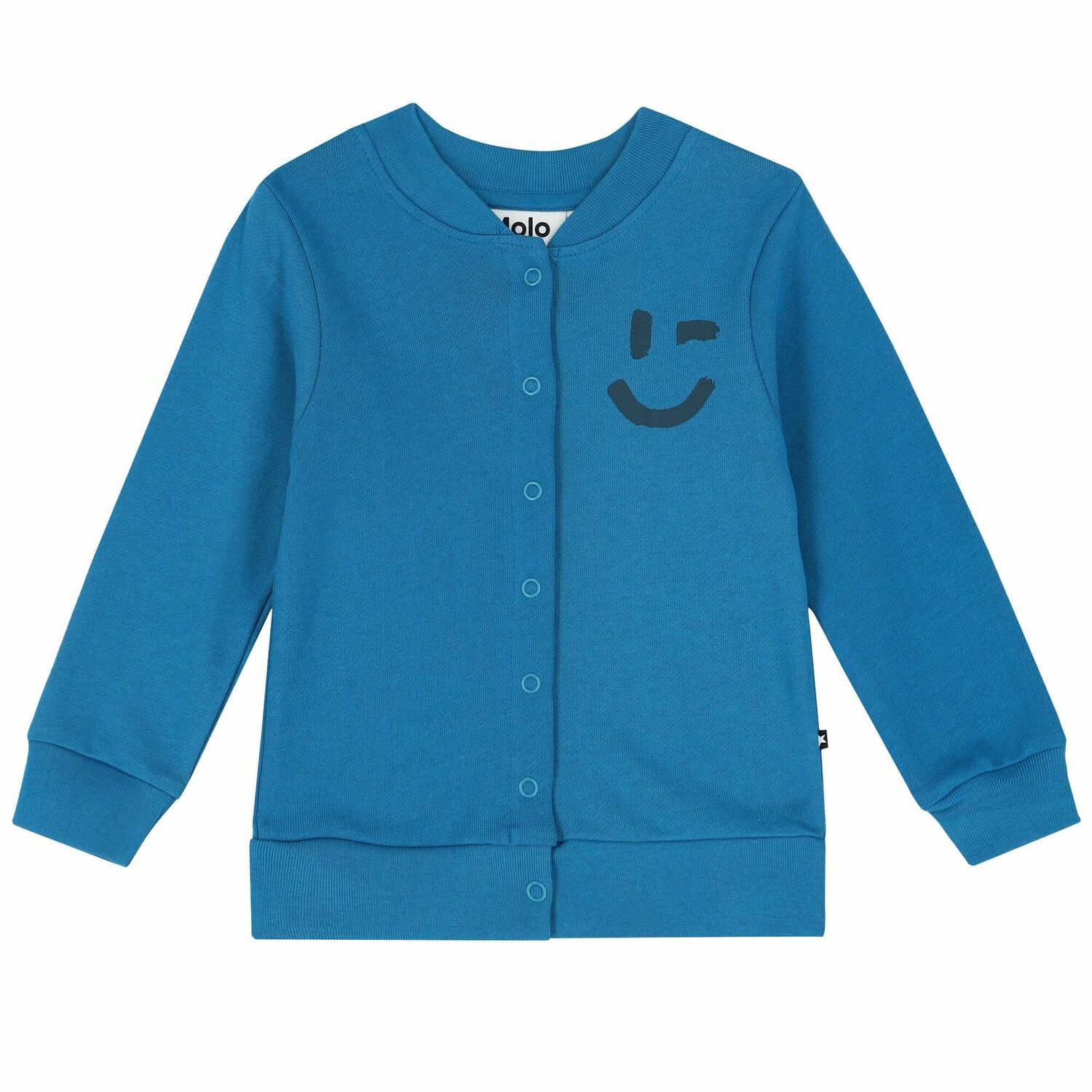 Younger Boys Blue Smiley Sweatshirt, 1, hi-res image number null