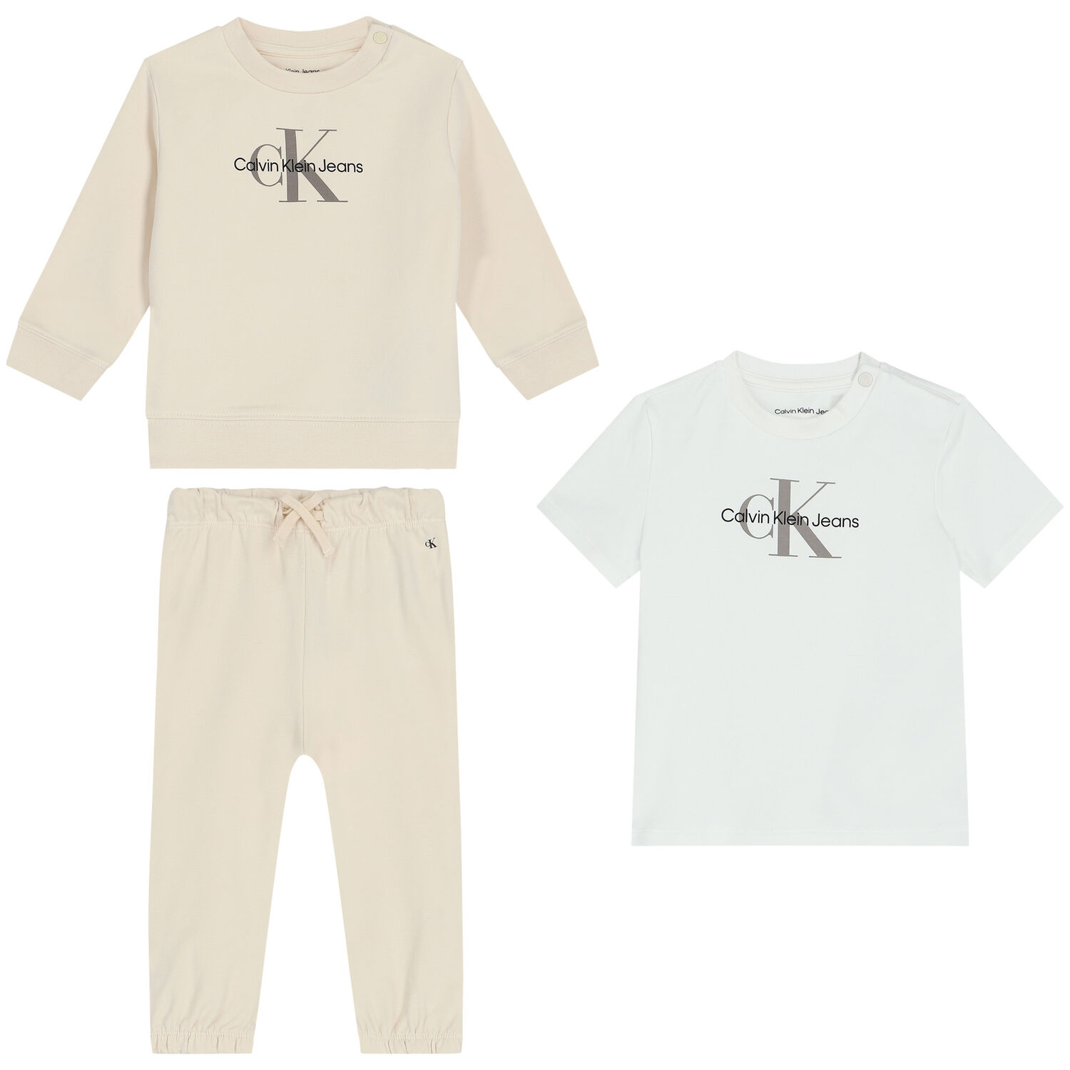 Beige & White 3-Piece Tracksuit Gift Set, 2, hi-res