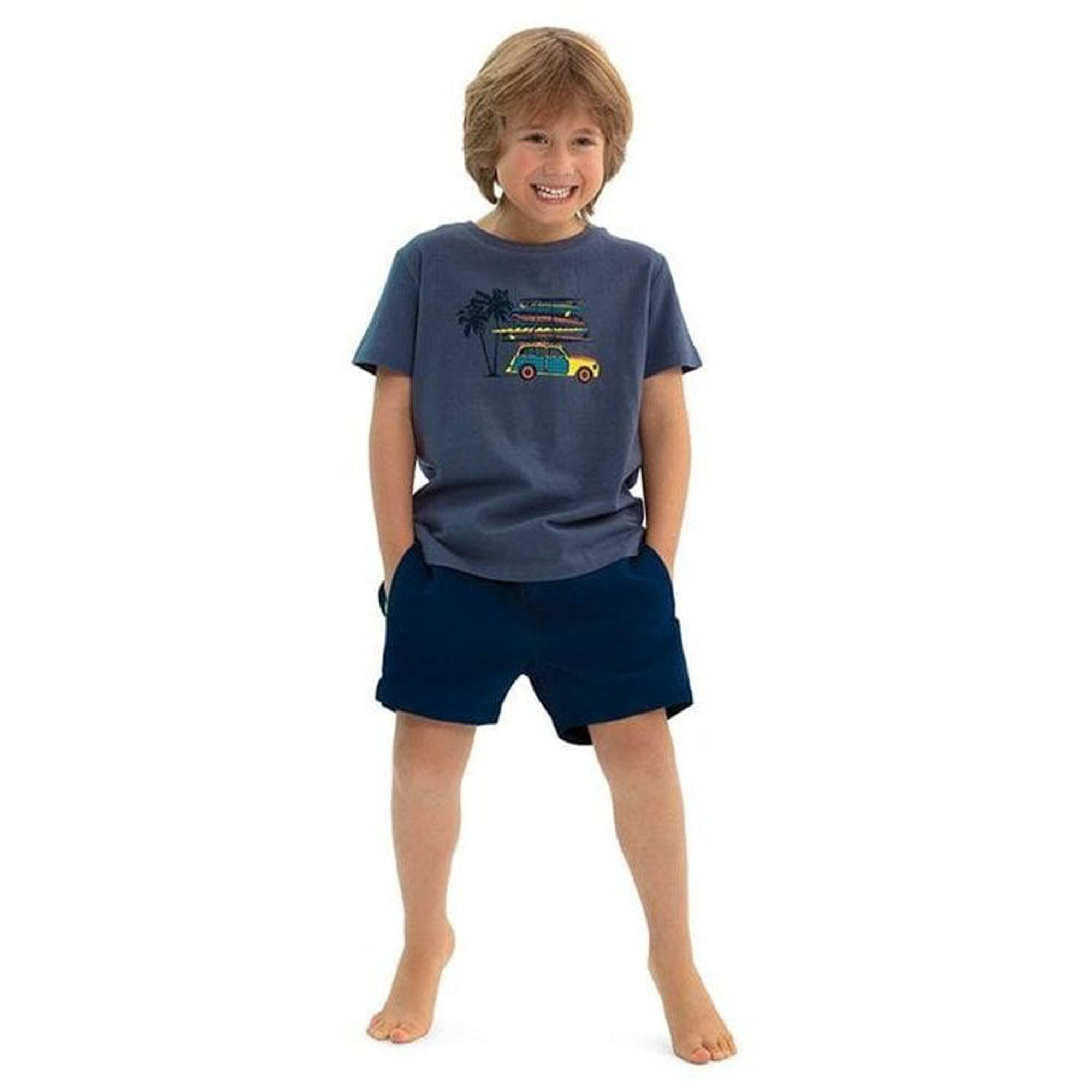 Sunuva Boys Navy Blue Tailored Swim Shorts Junior Couture UAE
