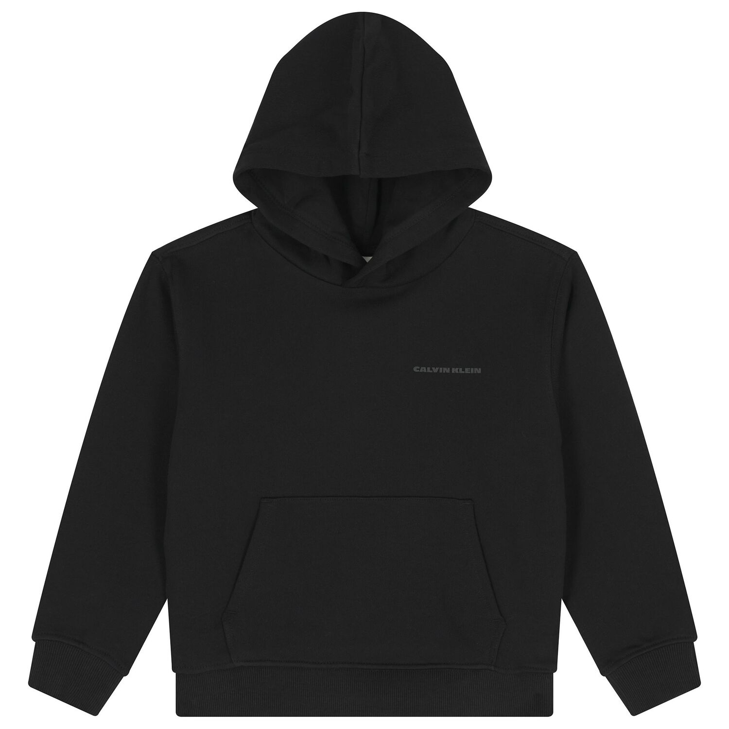 Boys Black Logo Hooded Top, 1, hi-res