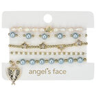 أساور بنات مطرزة باللون الأزرق والذهبي (5 قطع), 2, hi-res