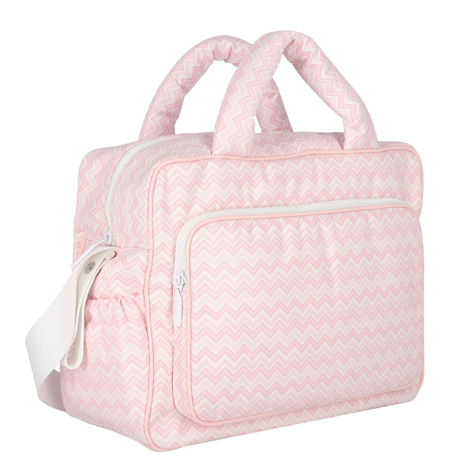 Baby Girls Pink Zig Zag Changing Bag, 1, hi-res