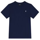 Boys Navy Blue Logo T-Shirt, 1, hi-res