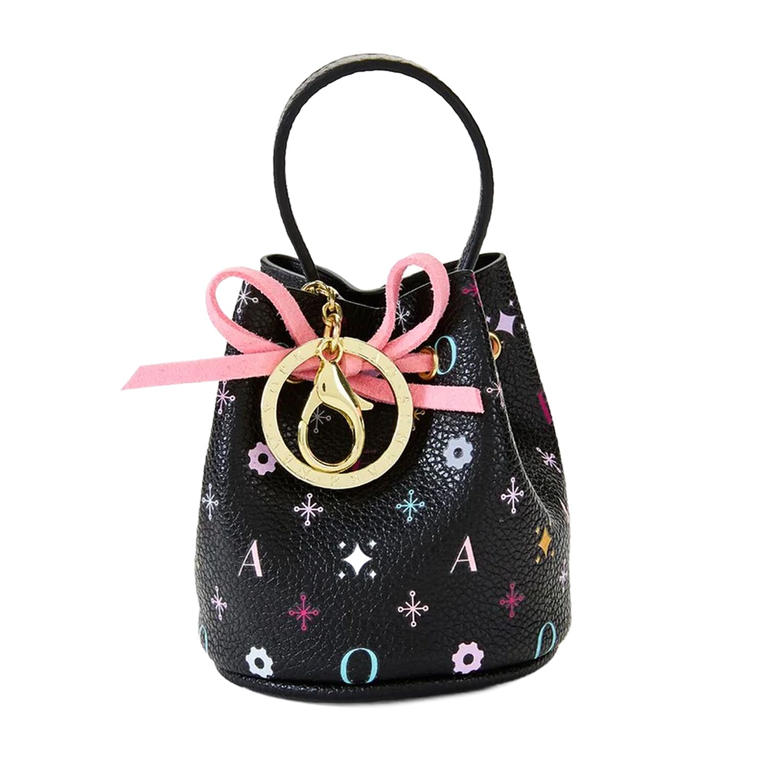 Girls Black Mini Handbag Keychain ( 8CM ), 1, hi-res