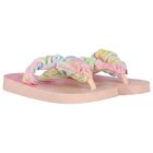 Girls Pink Logo Flip Flops, 1, hi-res