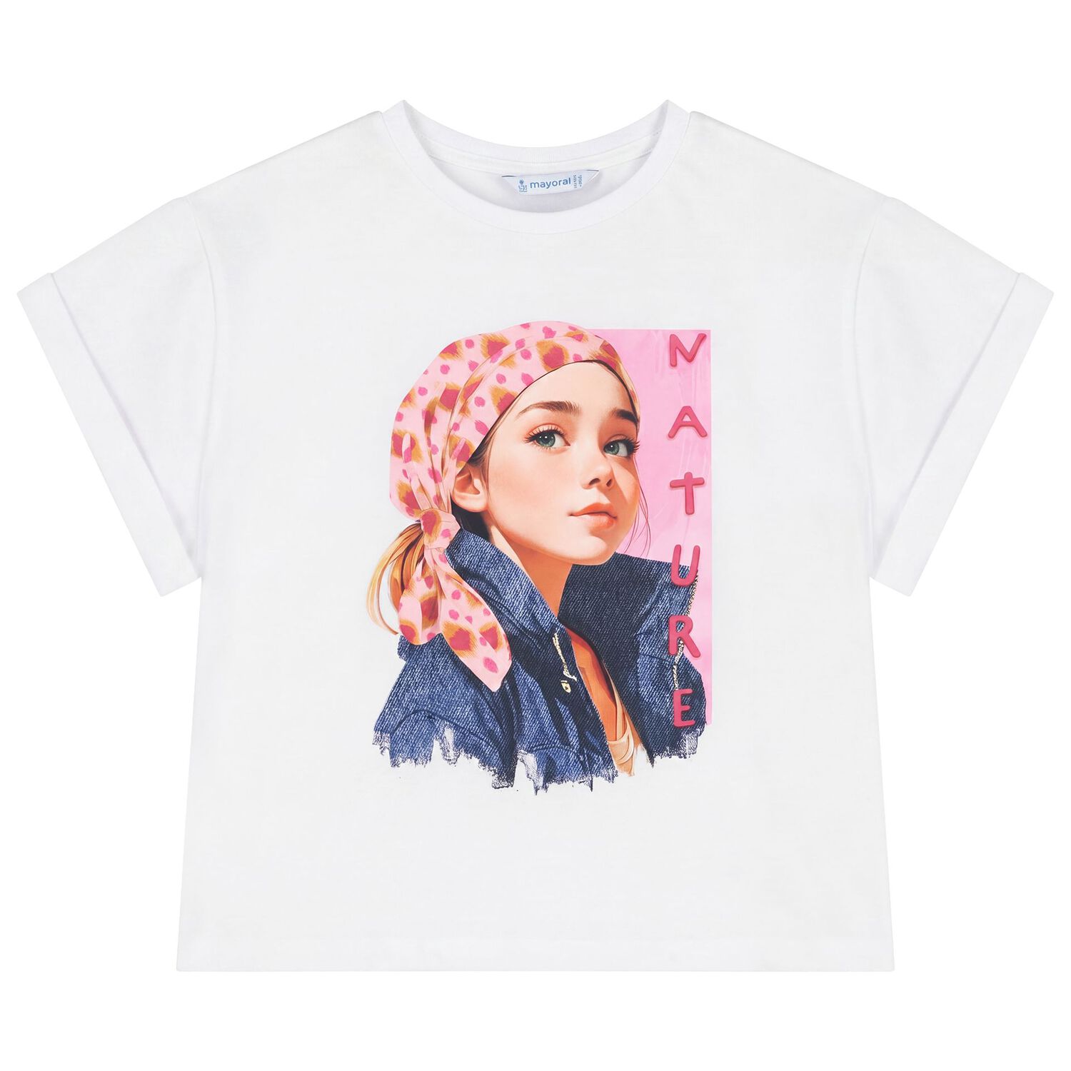 Girls White T-Shirt & Headband Set, 2, hi-res