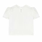 Girls Ivory, Pearl & Diamante Embellished Top, 1, hi-res