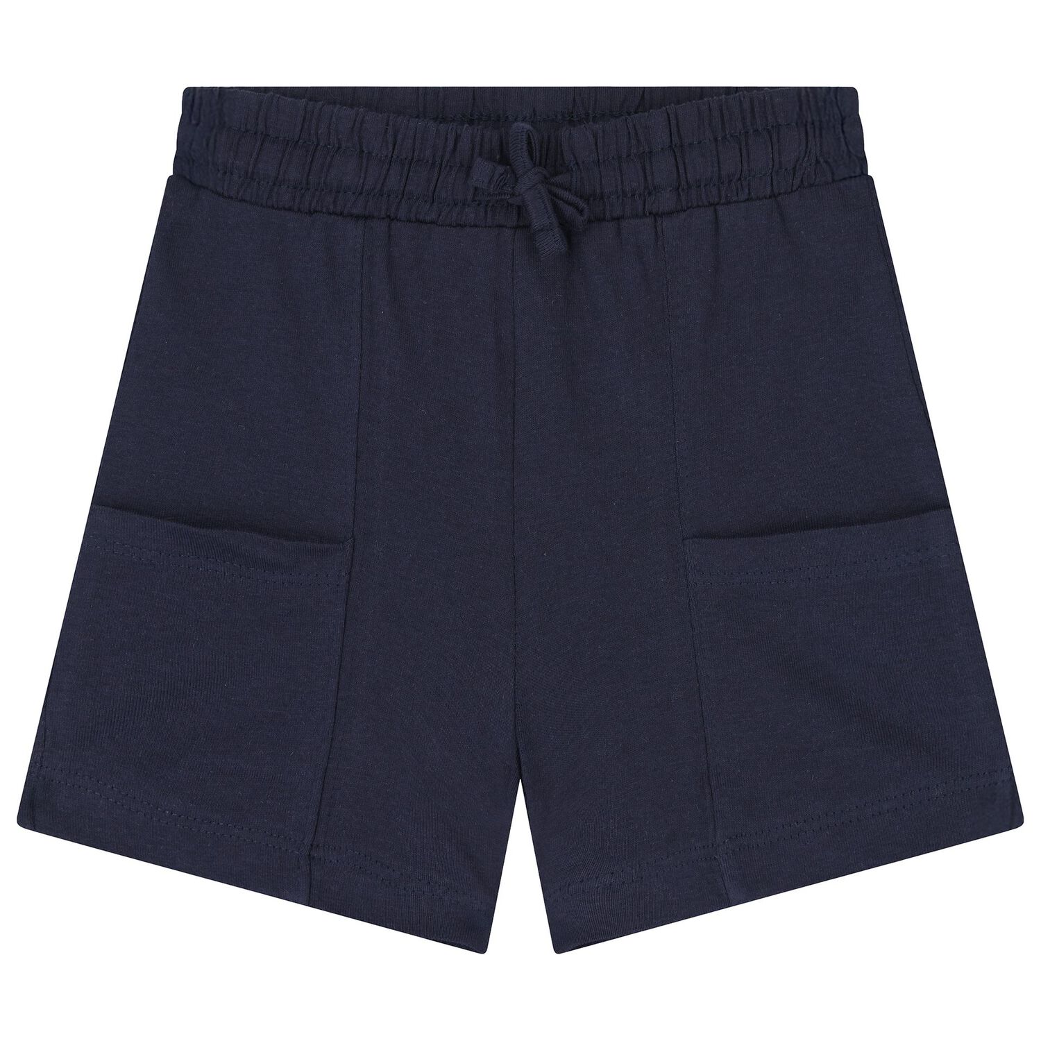 Younger Boys White & Navy Blue Shorts Set, 2, hi-res