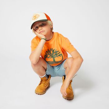 Boys Orange Logo T-Shirt