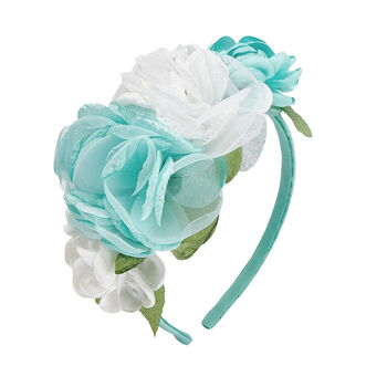 Girls Turquoise Flower Headband