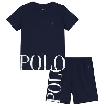 Boys Navy Logo Pyjamas