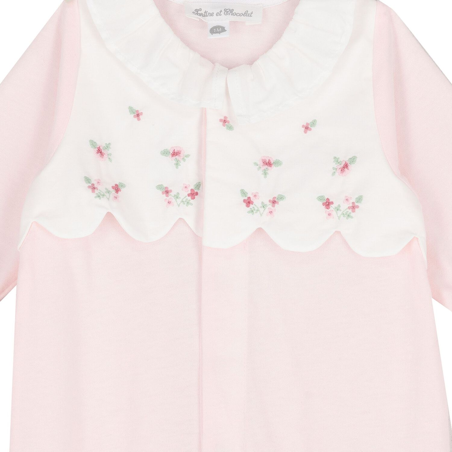 Girls Pale Pink Floral Babygrow, 1, hi-res image number null