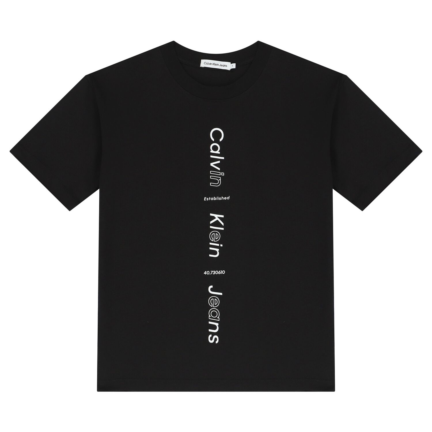 Boys Black Logo T-Shirt, 1, hi-res