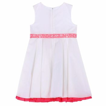 Girls White Embroidered Dress