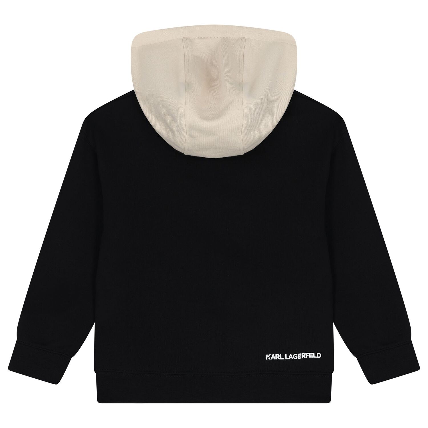 Boys Black & Beige Logo Hooded Top, 2, hi-res
