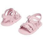 Baby Girls Pink Flower Sandals , 1, hi-res