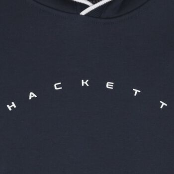 Boys Navy Blue Logo Hooded Top