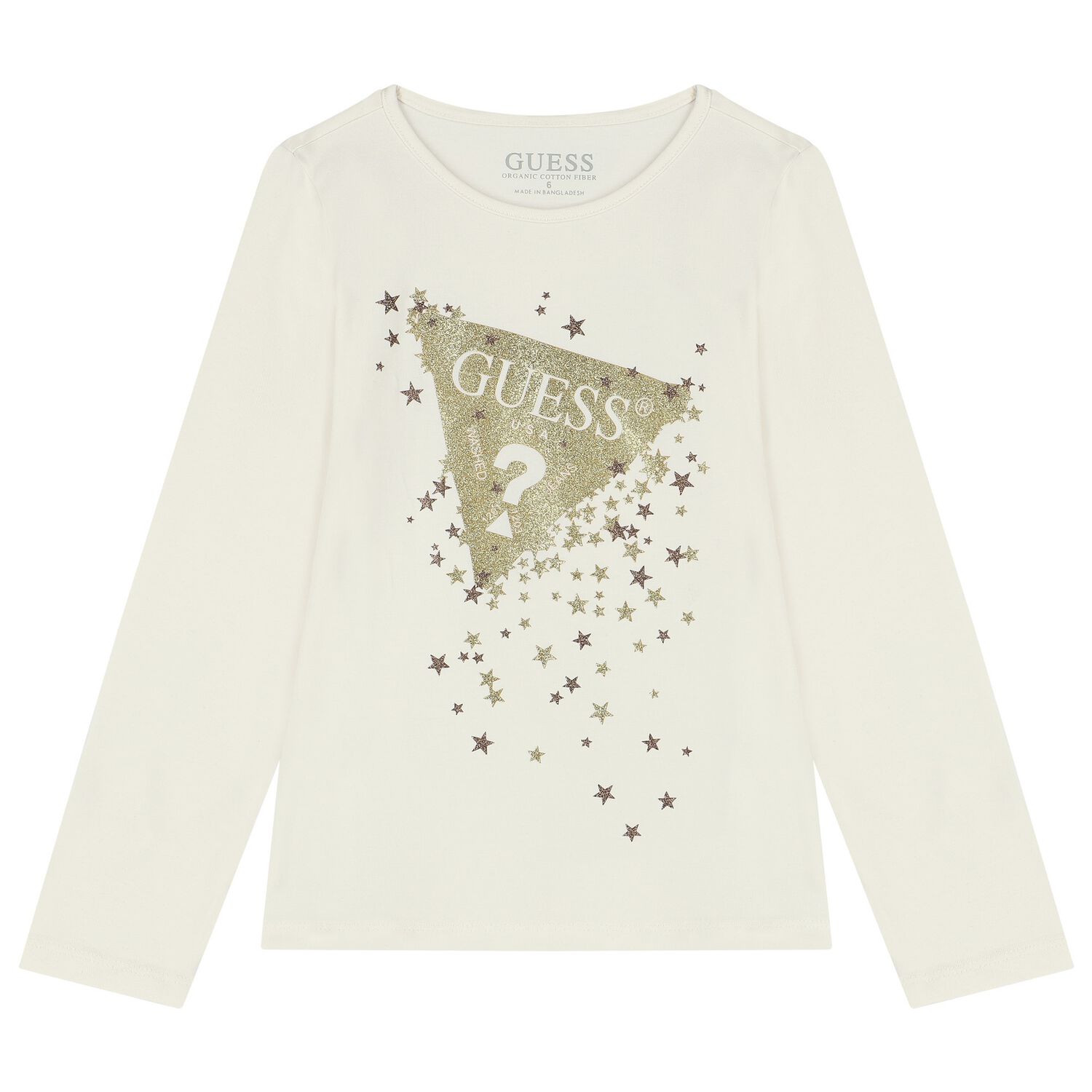 Girls Ivory Logo Long Sleeve Top, 1, hi-res image number null