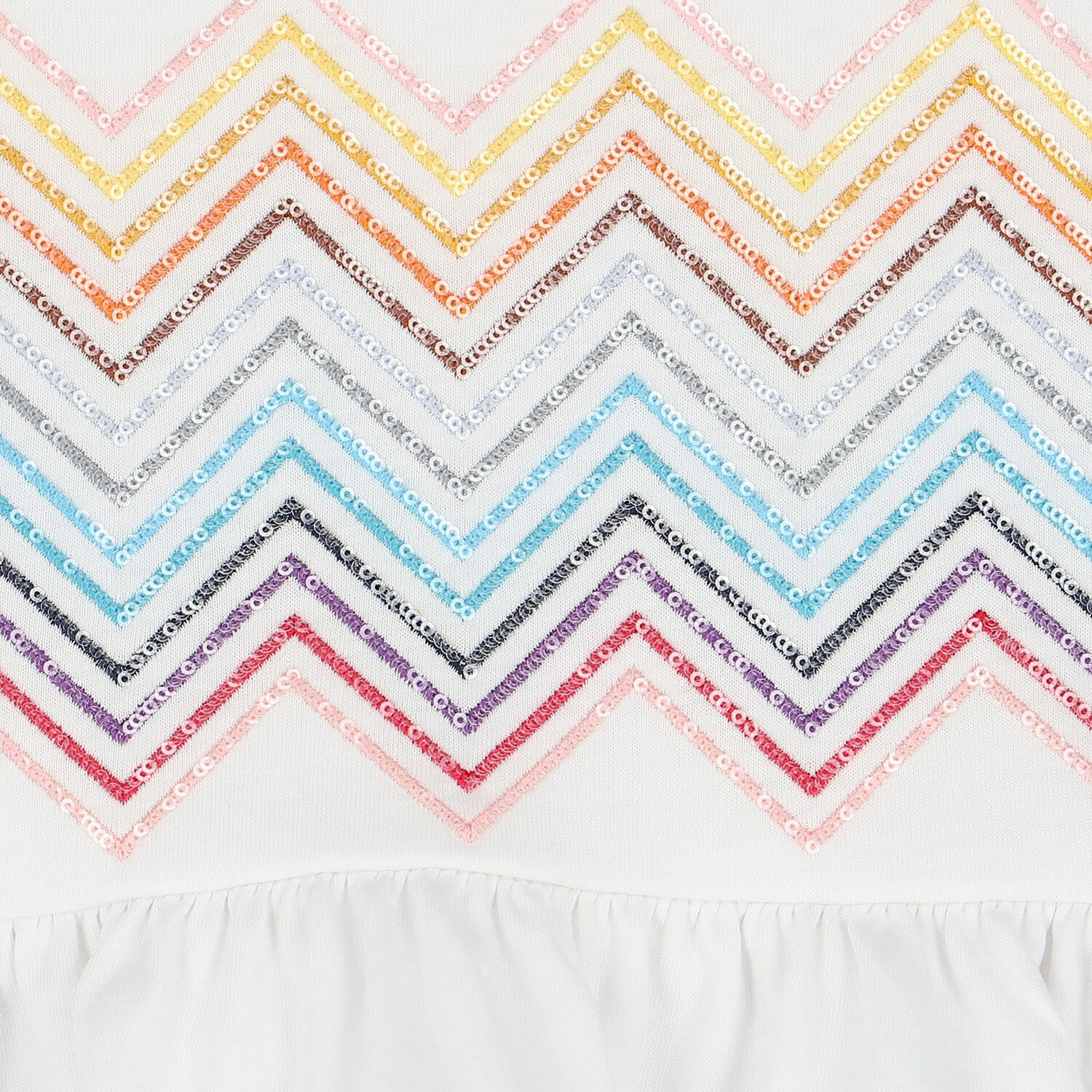 Girls White Zigzag T-Shirt, 1, hi-res image number null
