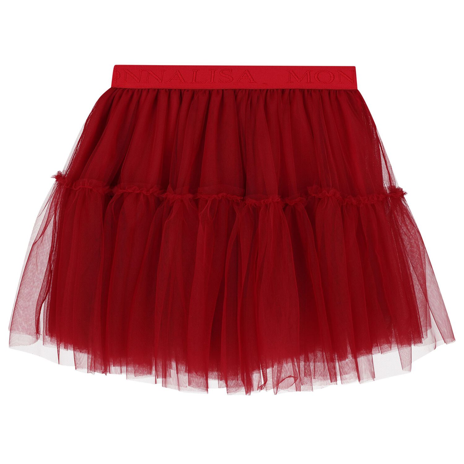 Girls White & Red Tulle Skirt Set, 1, hi-res
