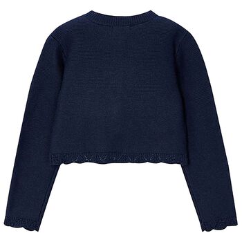 Girls Navy Blue Knitted Cardigan