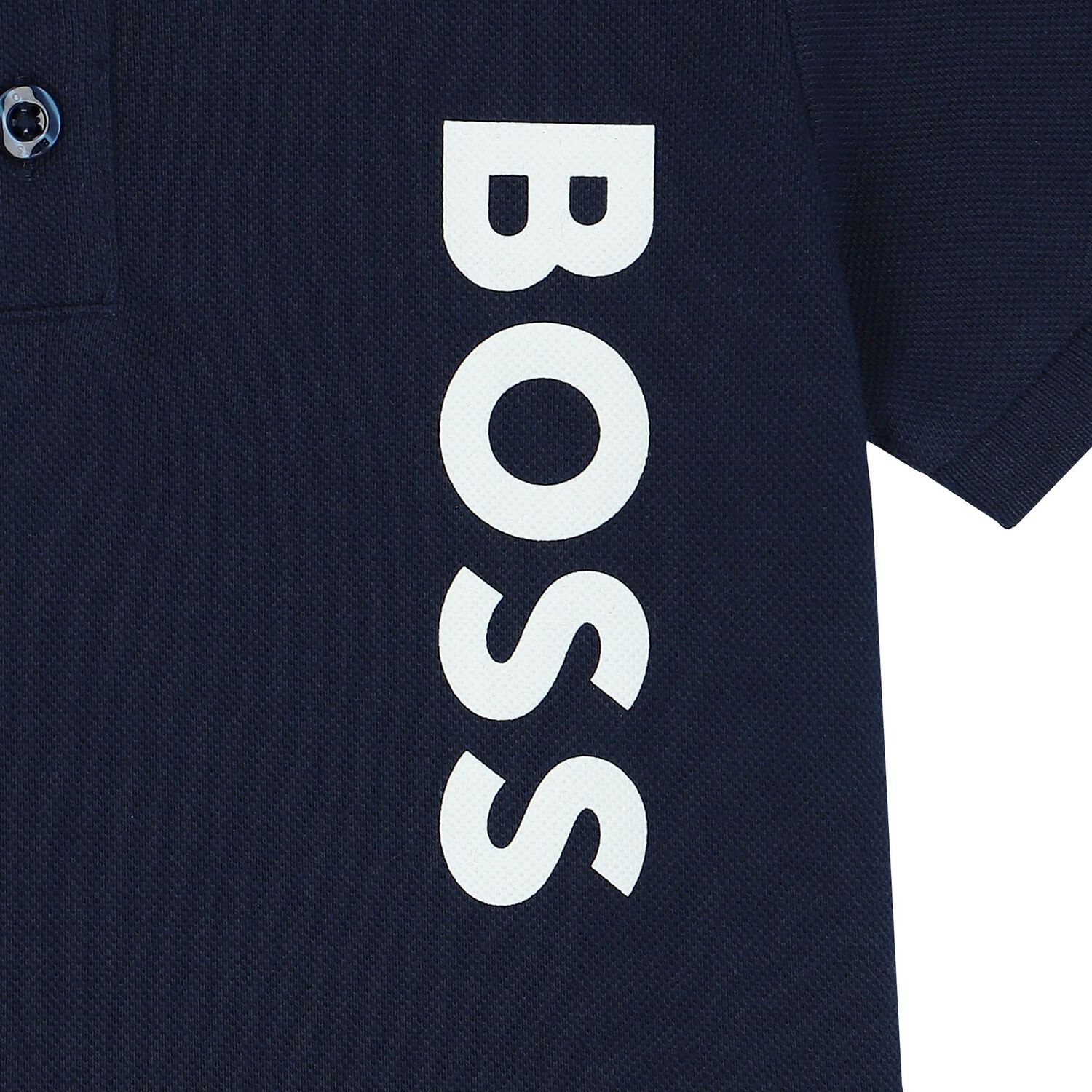 Younger Boys Navy Blue Logo Polo Shirt, 2, hi-res image number null