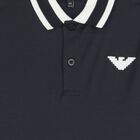 Boys Navy Blue Logo Polo Shirt , 1, hi-res